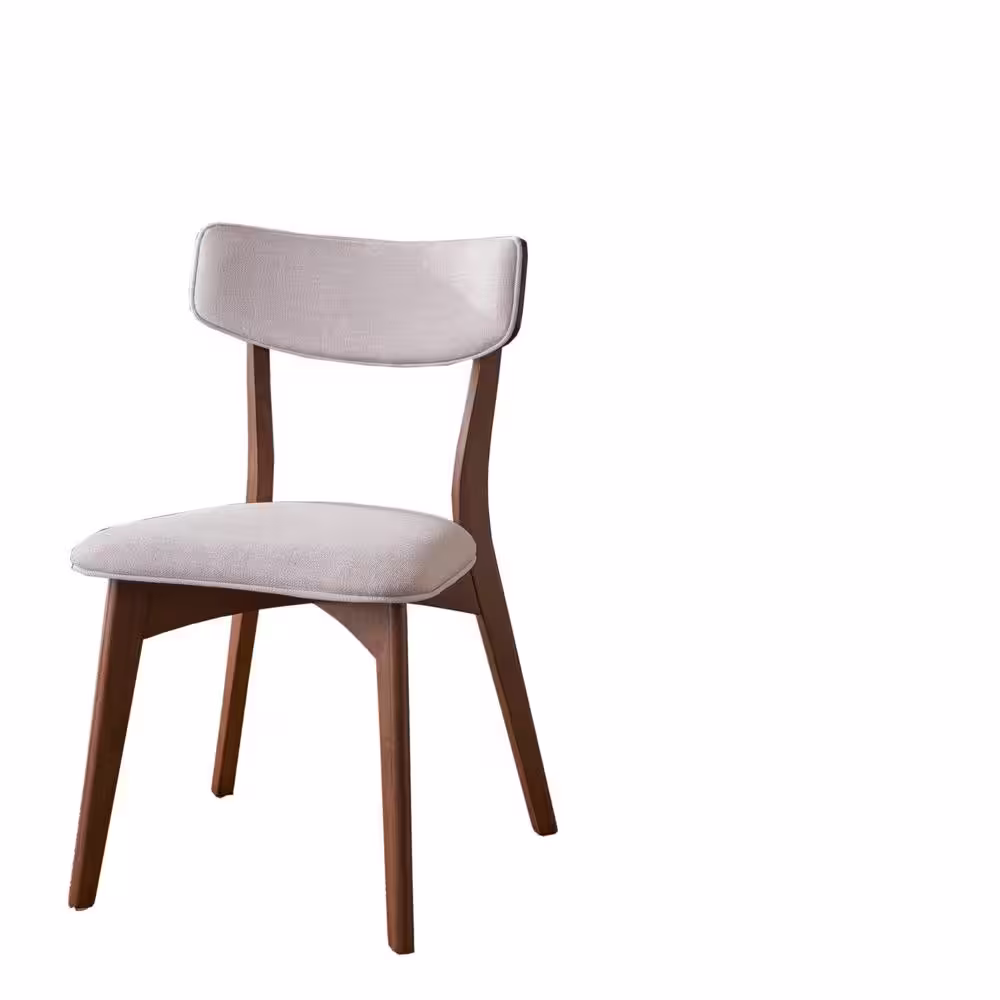 Noble House Nissie 5-Piece Natural Walnut and Light Beige Dining Set