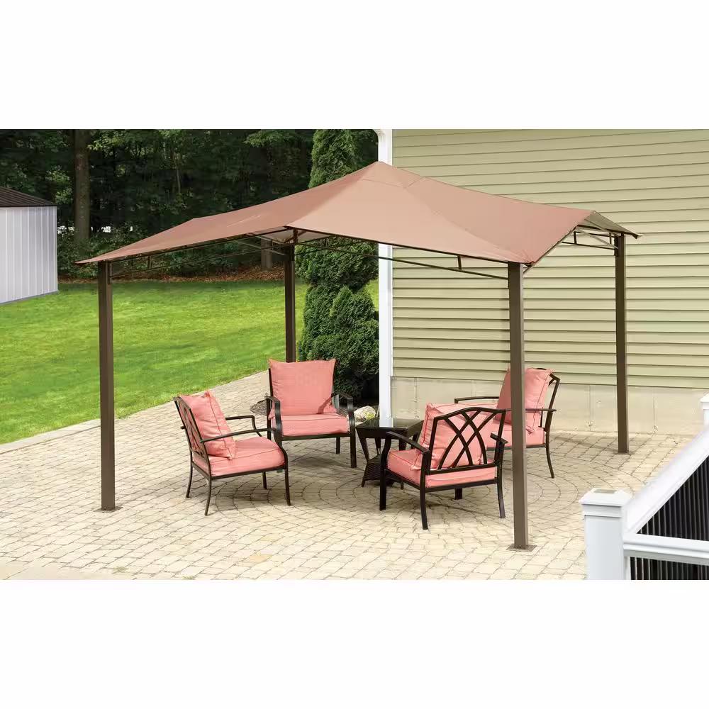 ShelterLogic 12 ft. D x 12 ft. W Sequoia High-Quality Steel Gazebo in Bronze with UV-Protected Cover and Unique Vented Roof