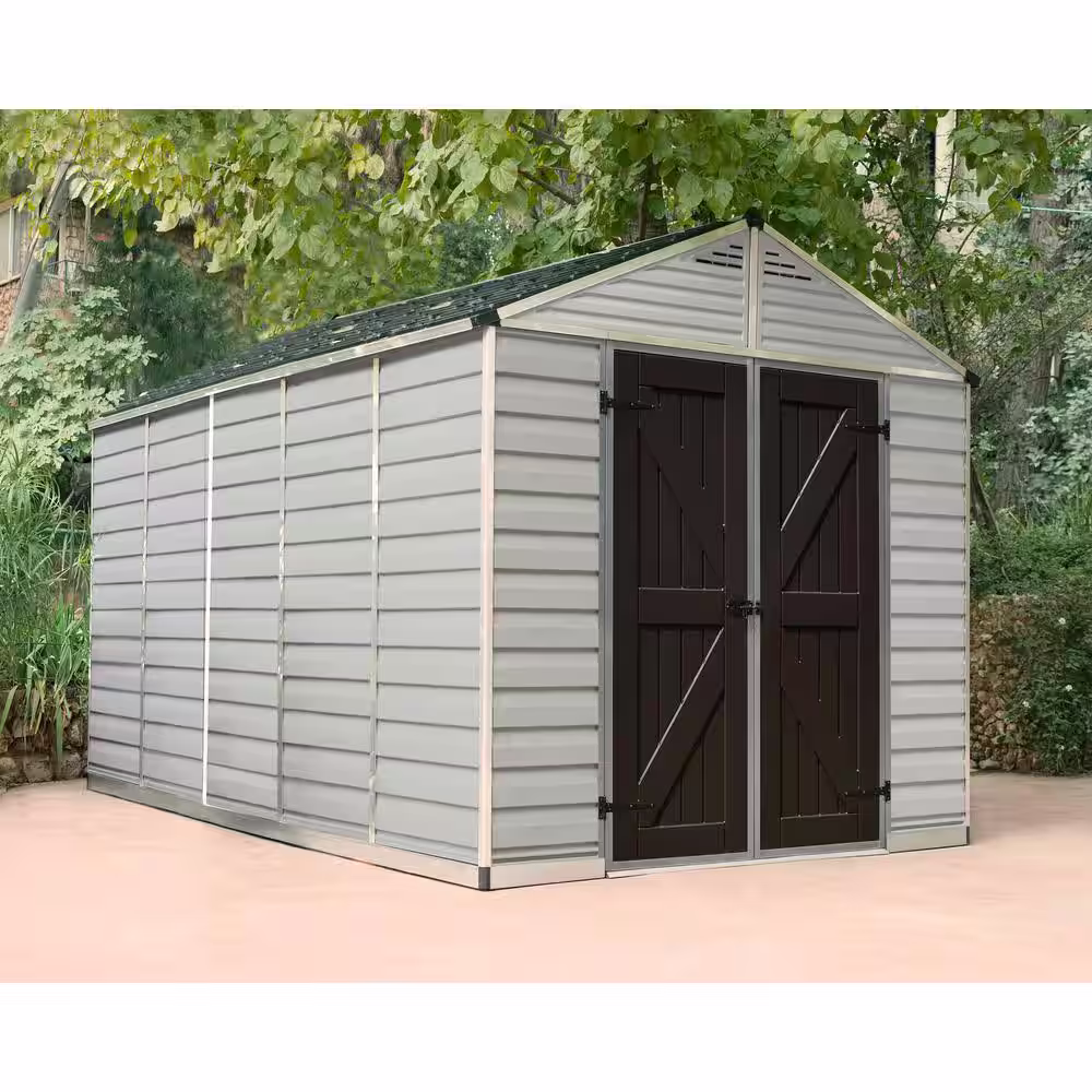 CANOPIA by PALRAM SkyLight 8 ft. x 12 ft. Tan Garden Outdoor Storage Shed