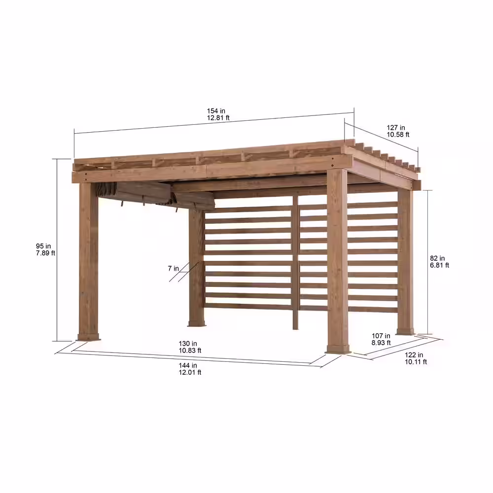 Sunjoy 13 ft. x 11 ft. Steel Pergola