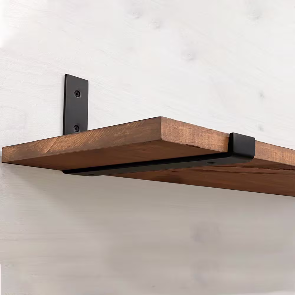 Crates & Pallet 12 in. Black J Steel Shelf Bracket