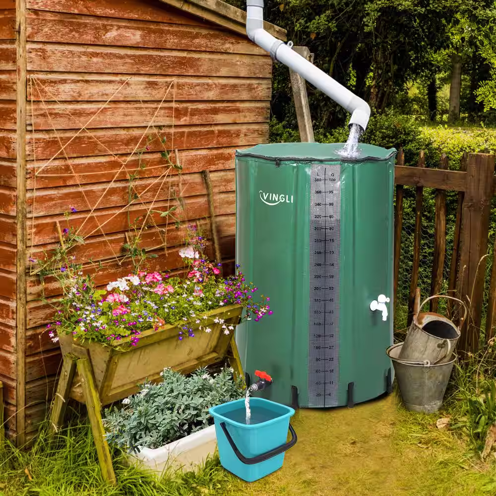 None Upgraded 100 Gal. Rain Barrel Collapsible Water Tank Storage Container with Volume Scale Mark