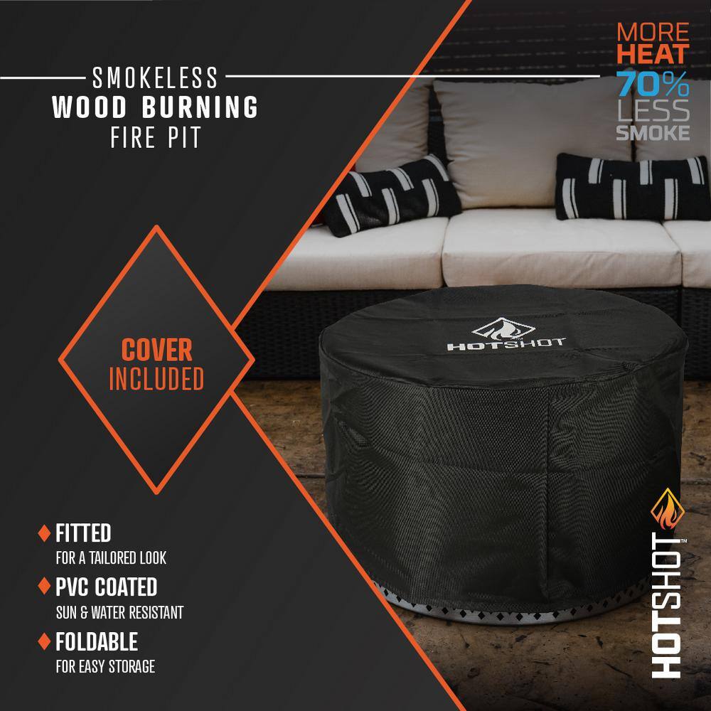 HotShot Homestead Low Smoke 25 in. Round Wood-Burning Fire Pit in Yosemite Brown with Cover
