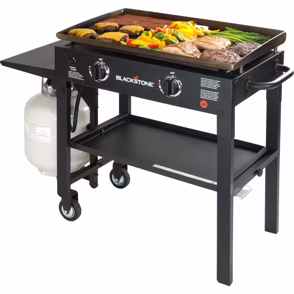 Blackstone 28 in. 2-Burner Griddle Cooking Station in Black