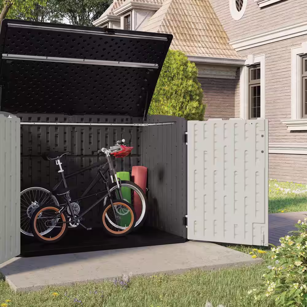 Suncast The Stow-Away Horizontal Plastic Storage Shed