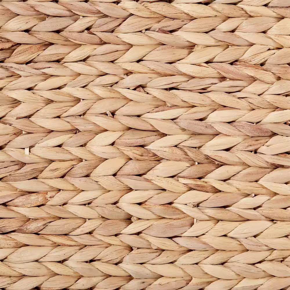 Seville Classics Hand Woven Natural Wicker Water-Hyacinth Lidded Oval Double Laundry Hamper with Bags