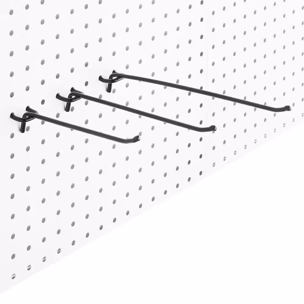 Everbilt Straight Peg Hooks Variety Pack in Black (12-Pack)