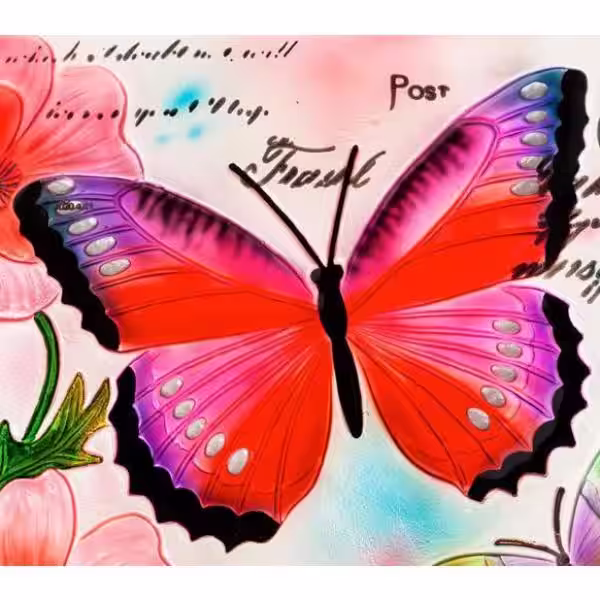 Evergreen 16.5 in. Butterfly Prints Hand Painted Embossed Square Glass Bird Bath