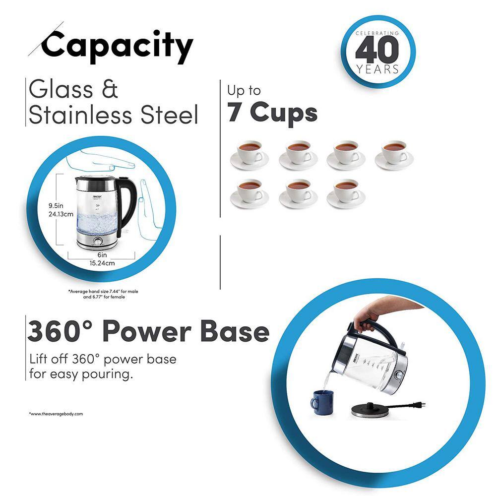 AROMA 7-Cup Stainless Steel Electric Kettle