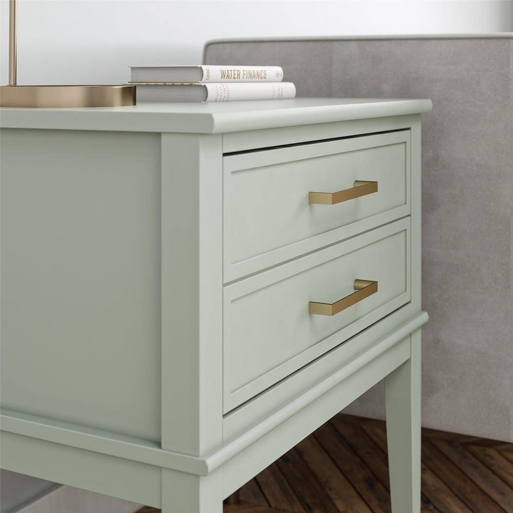 CosmoLiving by Cosmopolitan Westerleigh 23.6 in. Pale Green Rectangle End Table with Drawer