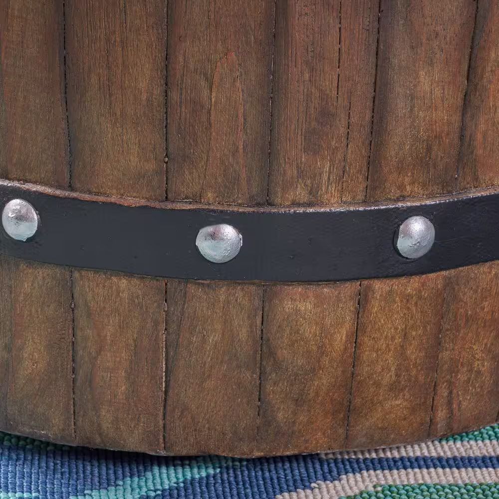 Noble House Quincy 25 in. x 24 in. Circular MGO Propane Fire Pit in Dark Brown