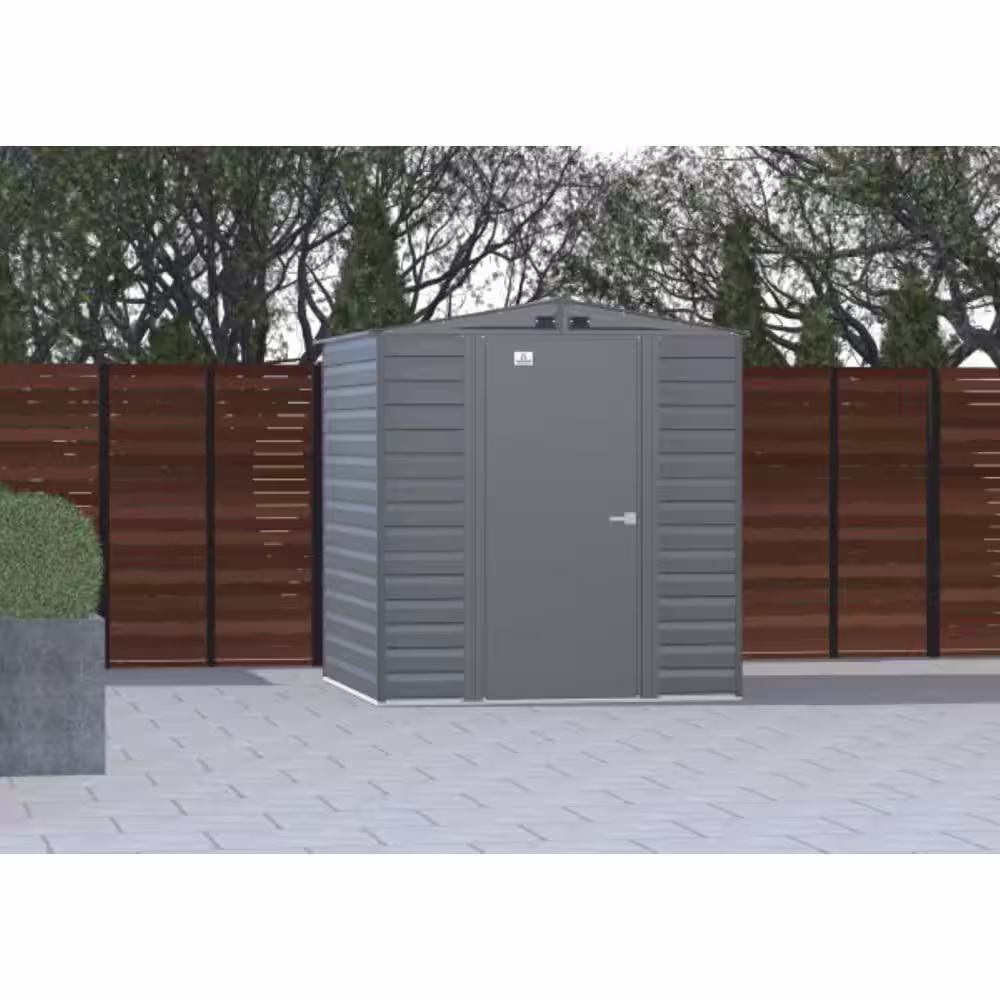 Arrow Select 6 ft. W x 7 ft. D Charcoal Metal Shed 39 sq. ft.