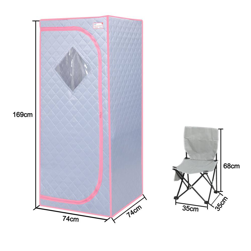 None 1-Person Full Size Grey Infrared Sauna Tent for Sauna Detox at Home PVC Pipe Connector Easy to Install