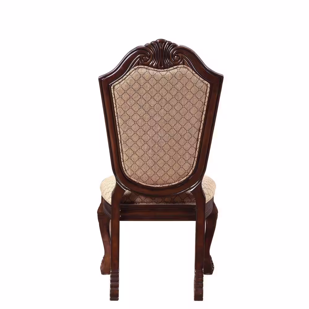 None Chateau De Ville Side Chair (Set-2) in Fabric and Espresso
