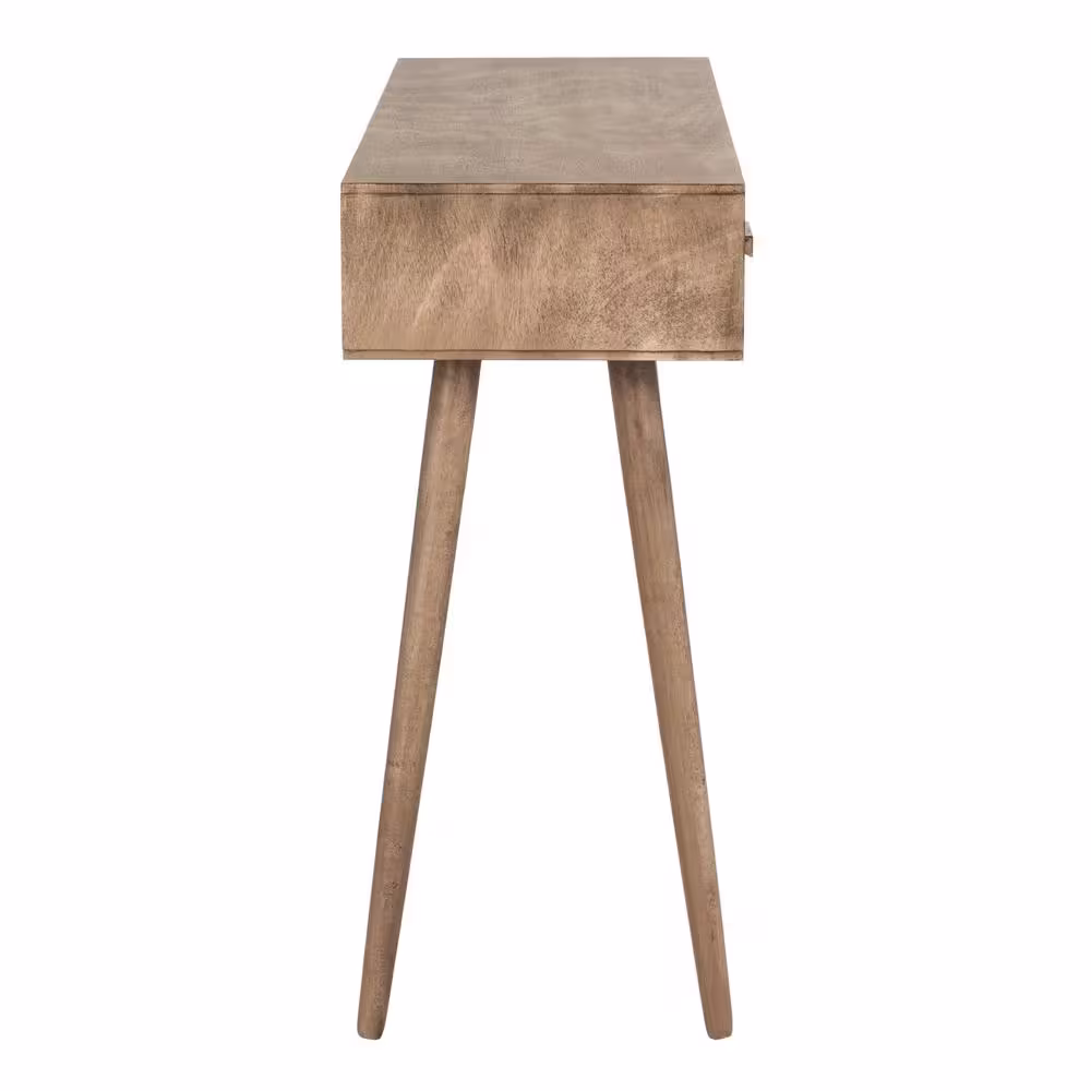 SAFAVIEH Albus 42 in. 3-Drawer Brown Wood Console Table