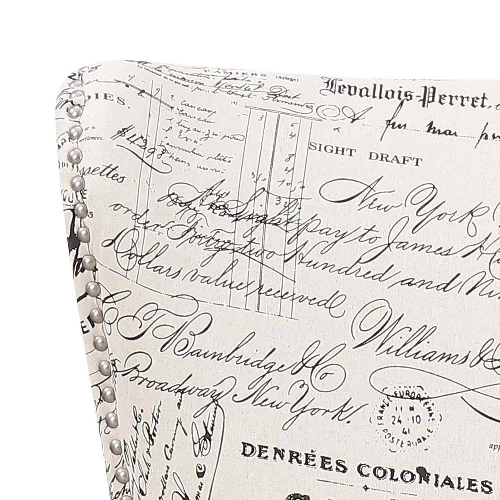 None Kegan French Script Accent Chair