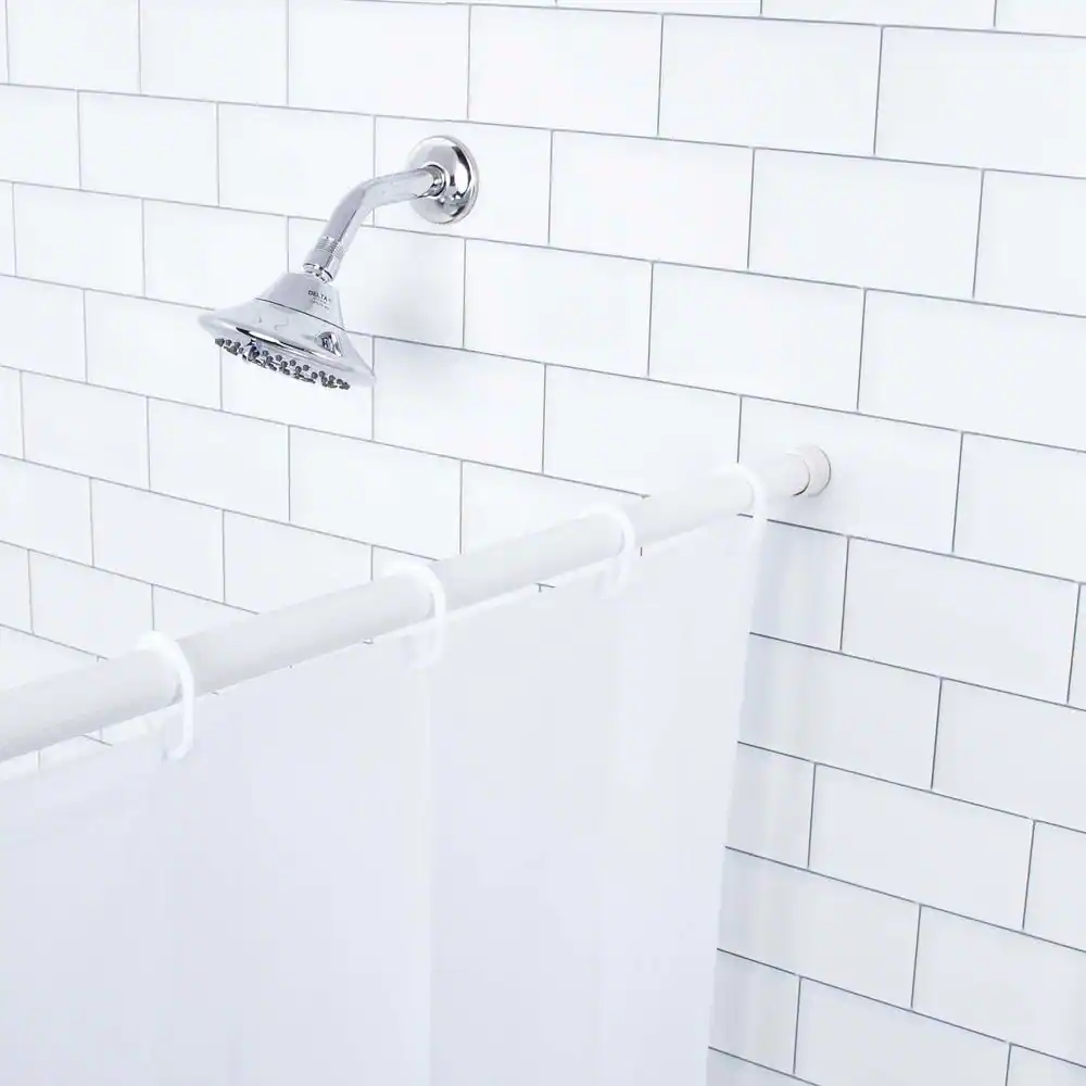 Home Decorators Collection 42 in. - 72 in. No Tools Spring Tension Utility Rod in White