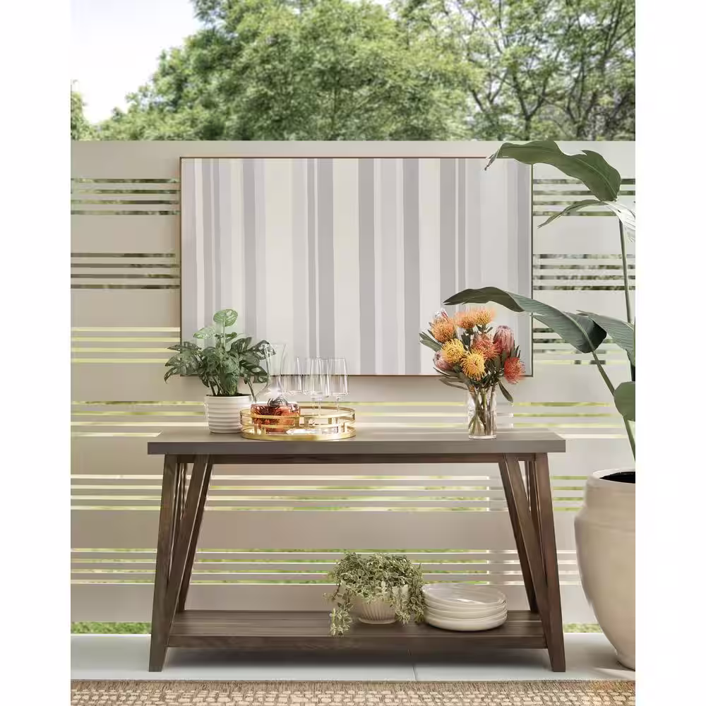 Alaterre Furniture Brookside 52 in. Light Gray/Brown Rectangle Wood Console Table with Concrete-Coating