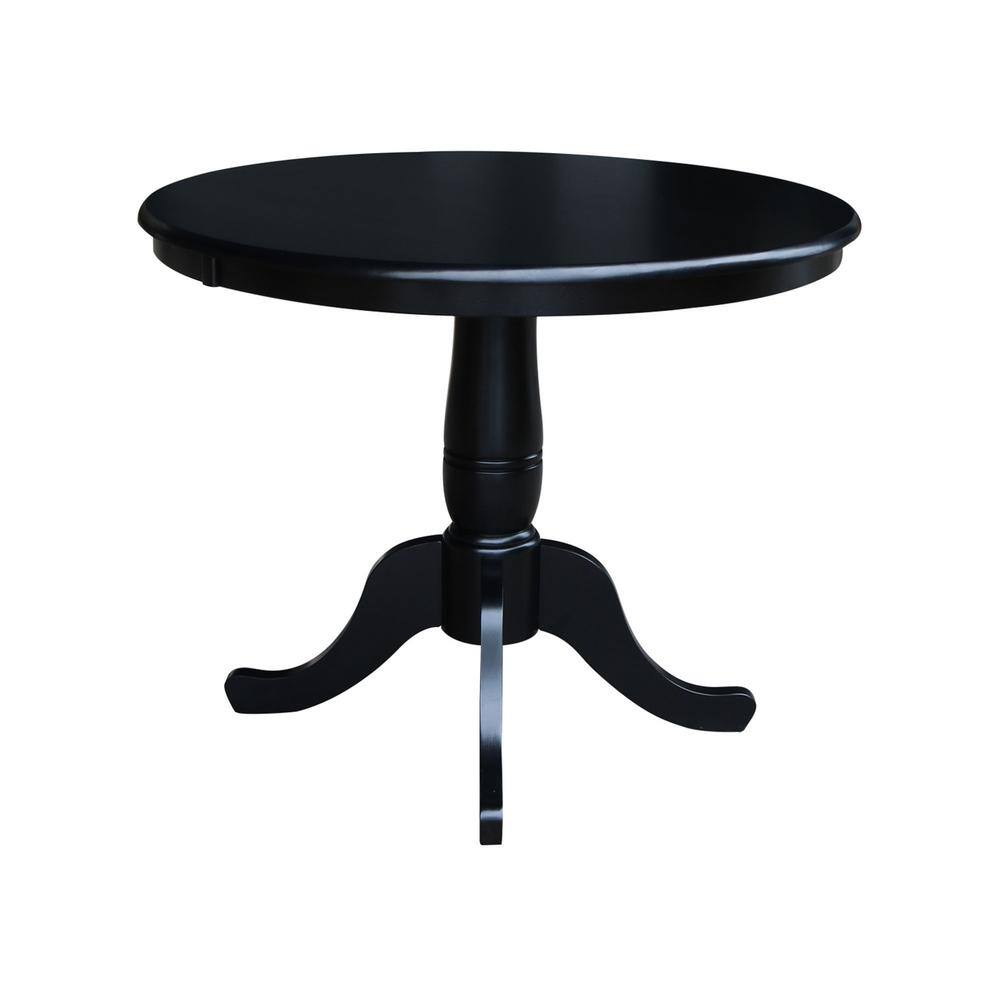 International Concepts Black 36 in. x 36 in. x 48 in. Extension Laurel Pedestal Table