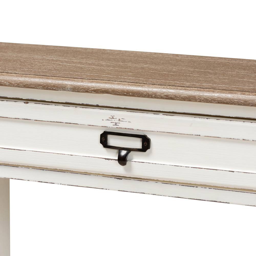 Baxton Studio Dauphine 32 in. White Rectangle Wood Console Table with Drawers