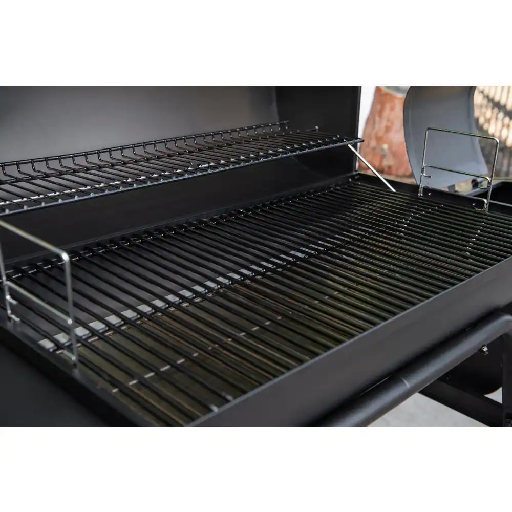 Nexgrill 29 in. Barrel Offset Charcoal Smoker and Grill in Black