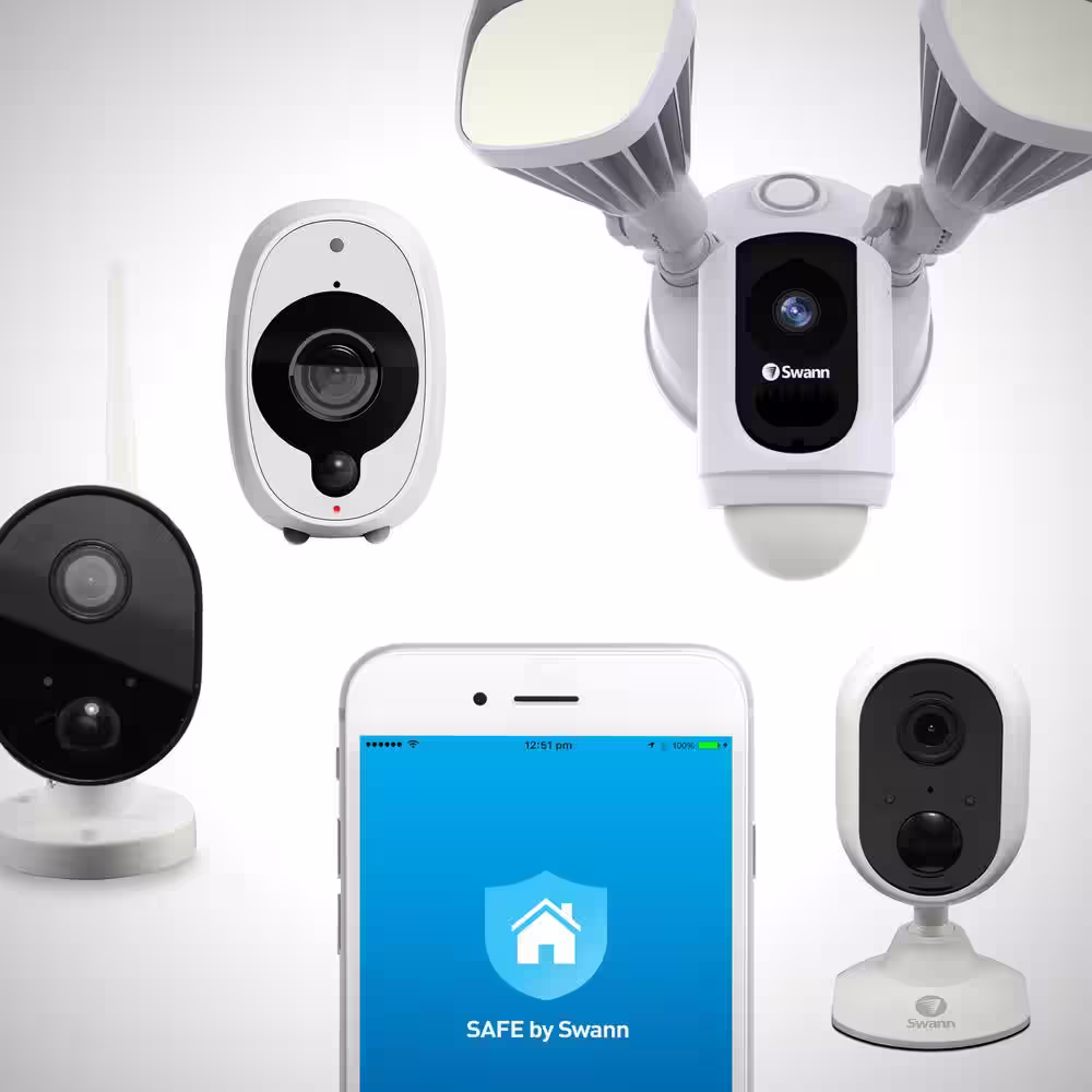 Swann Outdoor Wi-Fi Camera with Motion Activated Floodlight, White