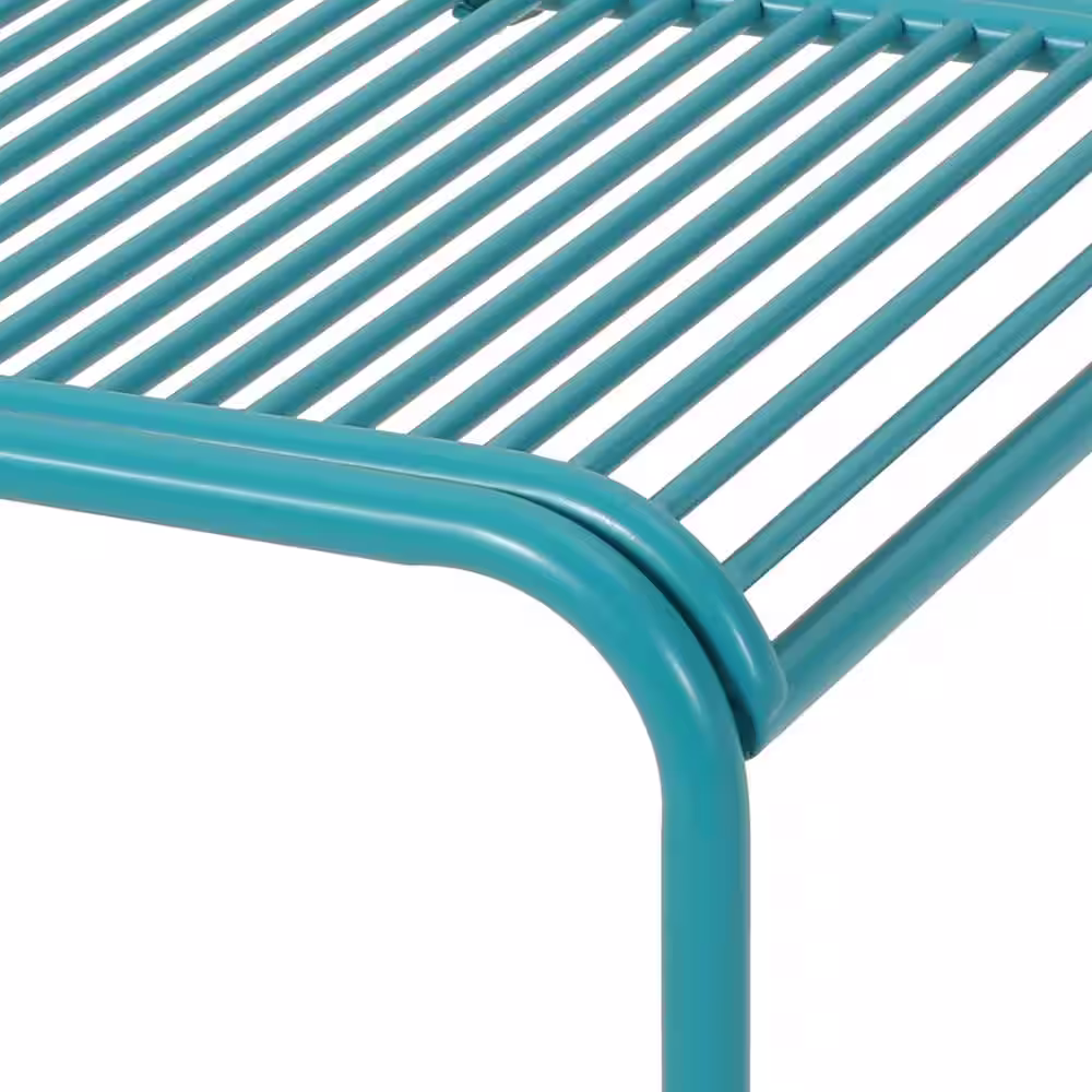 Noble House Annette Matte Teal 3-Piece Metal Patio Conversation Seating Set