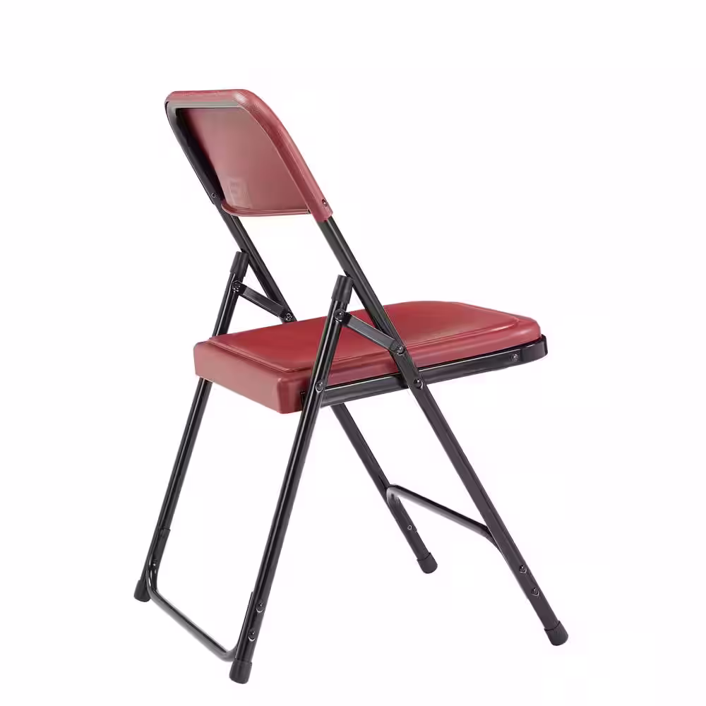 National Public Seating Burgundy Plastic Seat Stackable Outdoor Safe Folding Chair (Set of 4)