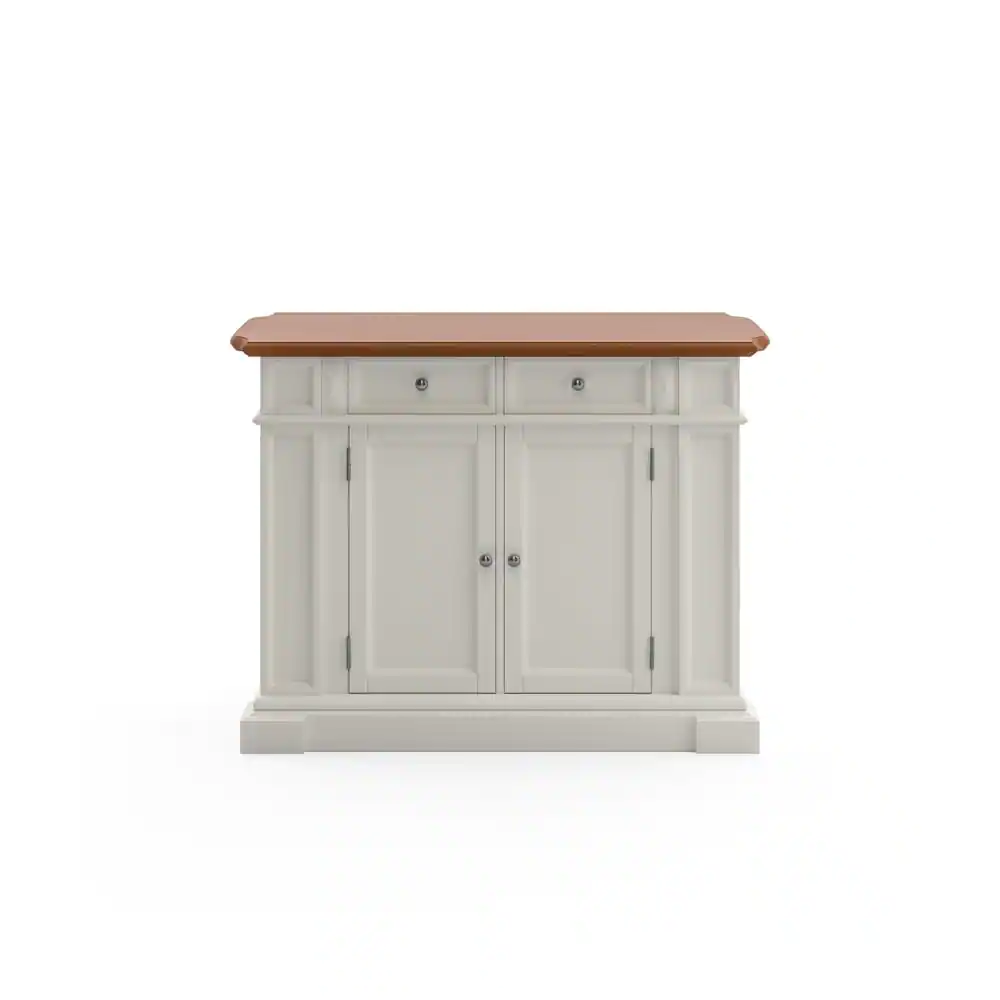 HOMESTYLES Americana White Kitchen Island With Drop Leaf