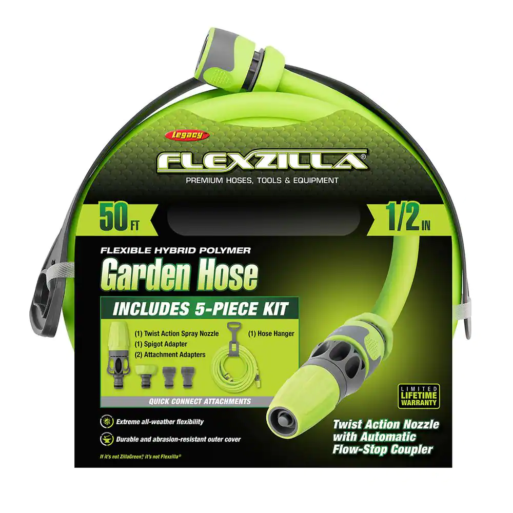 Flexzilla 1/2 in. x 50 ft. Quick Connect Attachments with Garden Hose Kit
