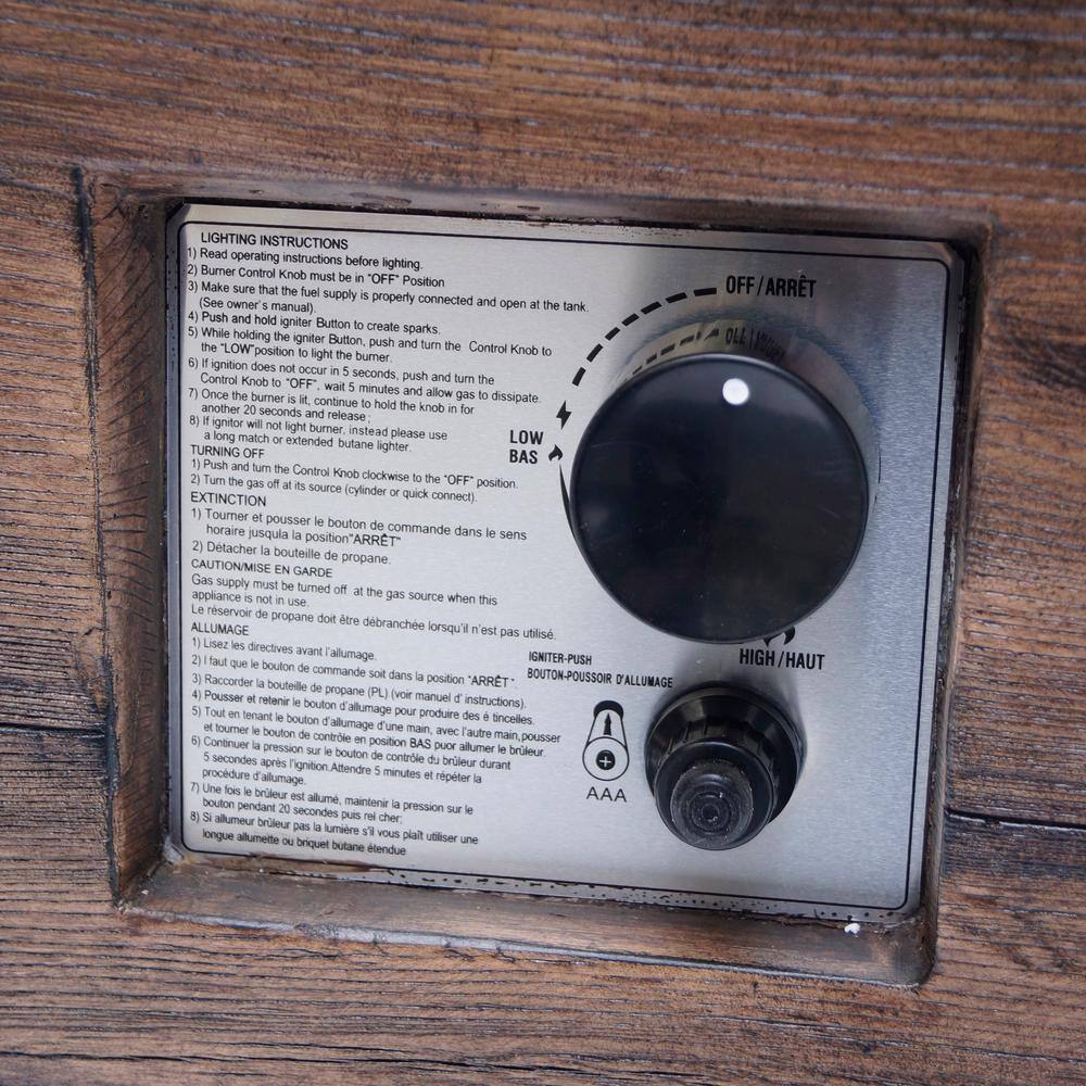 Noble House Serena 32 in. x 24 in. Square MGO Propane Fire Pit in Brown