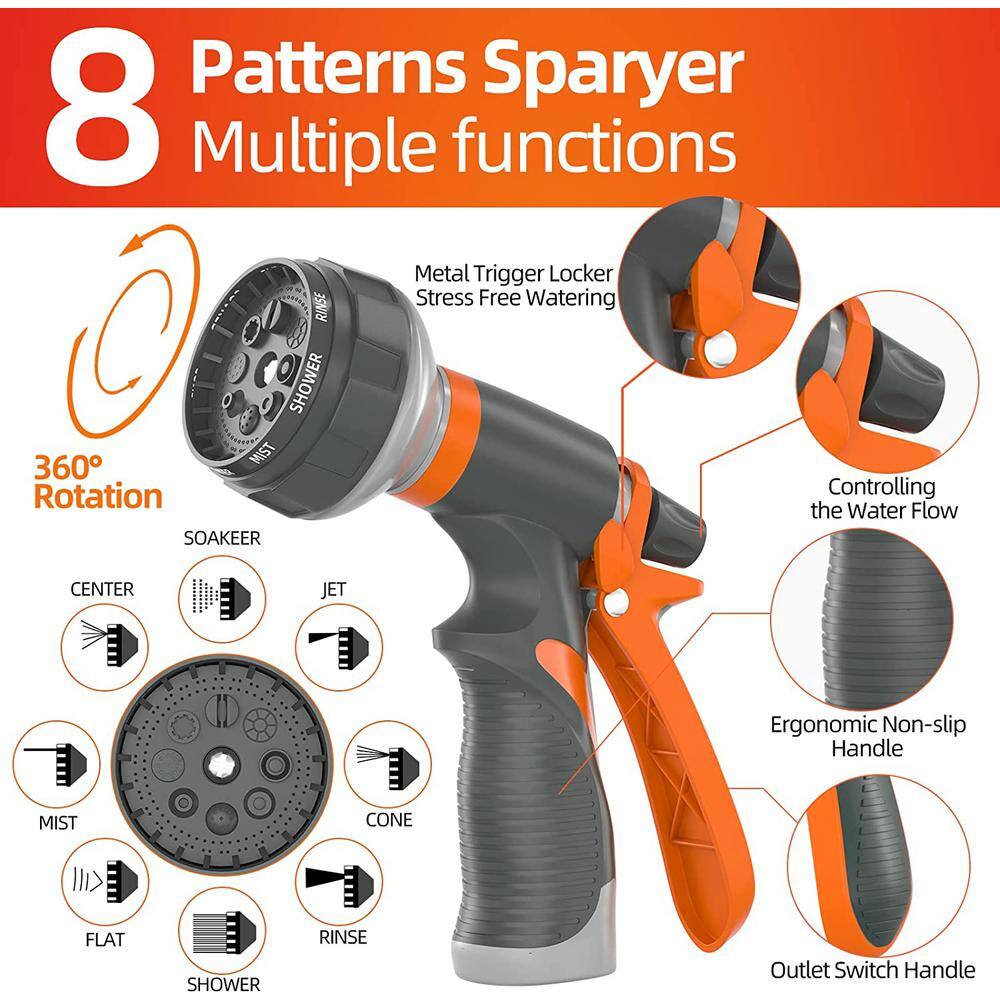 None 5/8 in. x 50 ft. Garden Hose Flexible and Light-Weight Water Hose, Burst 600 PSI, Kink-less Hybrid Rubber Hose