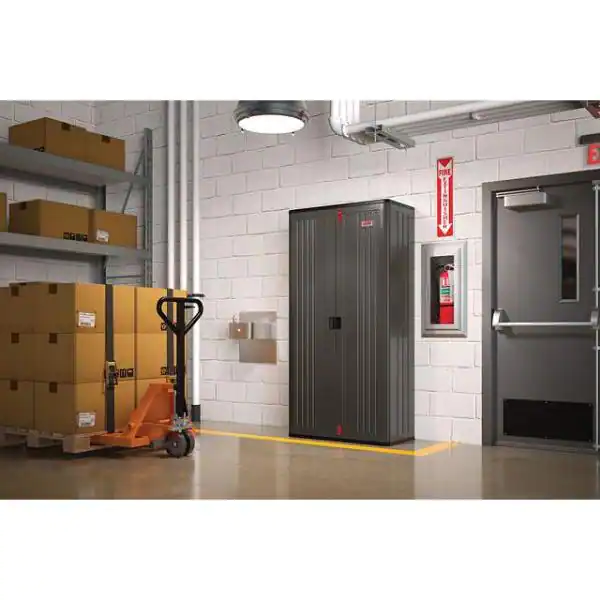 Suncast Commercial 40 in. W x 80.25 in. H x 20.25 in. D Plastic Freestanding Garage Cabinet in Slate