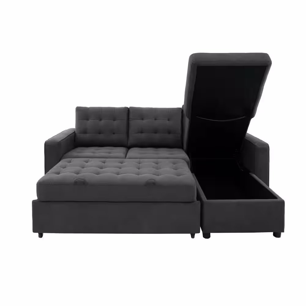 Serta Barison Steel Microfiber Fabric 3-Seat Convertible Sofa,