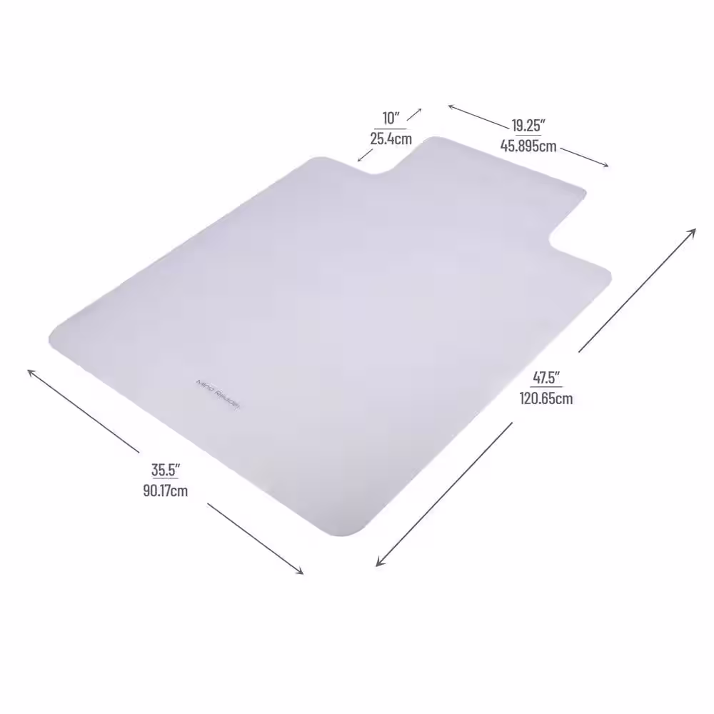 Mind Reader 9-to-5 Collection, Clear 47.5 in. x 35.5 in. PVC Anti-Skid Office Chair Mat
