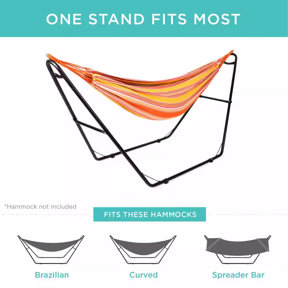 Best Choice Products 10.5 ft. Metal Hammock Stand in Black