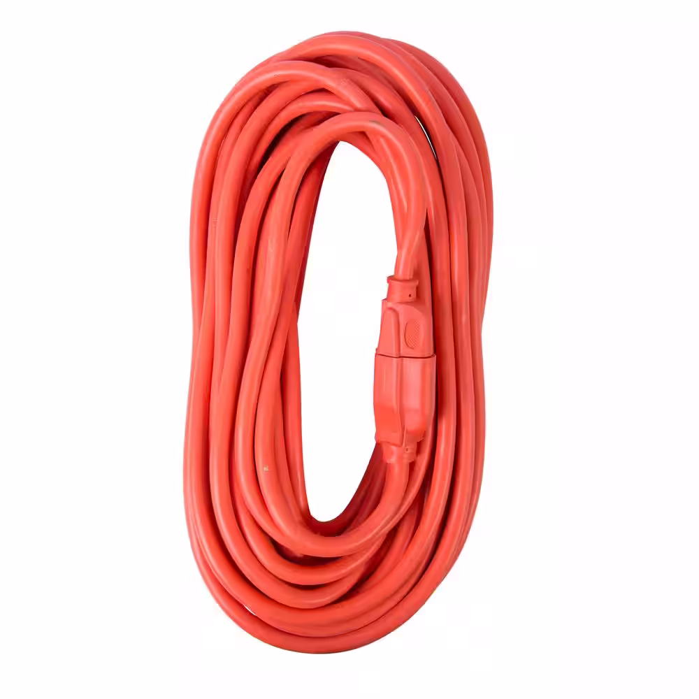Bergen Industries 50 ft. 14/3 SJTW 15 Amp/125-Volt Outdoor Single Receptacle Extension Cord, Orange