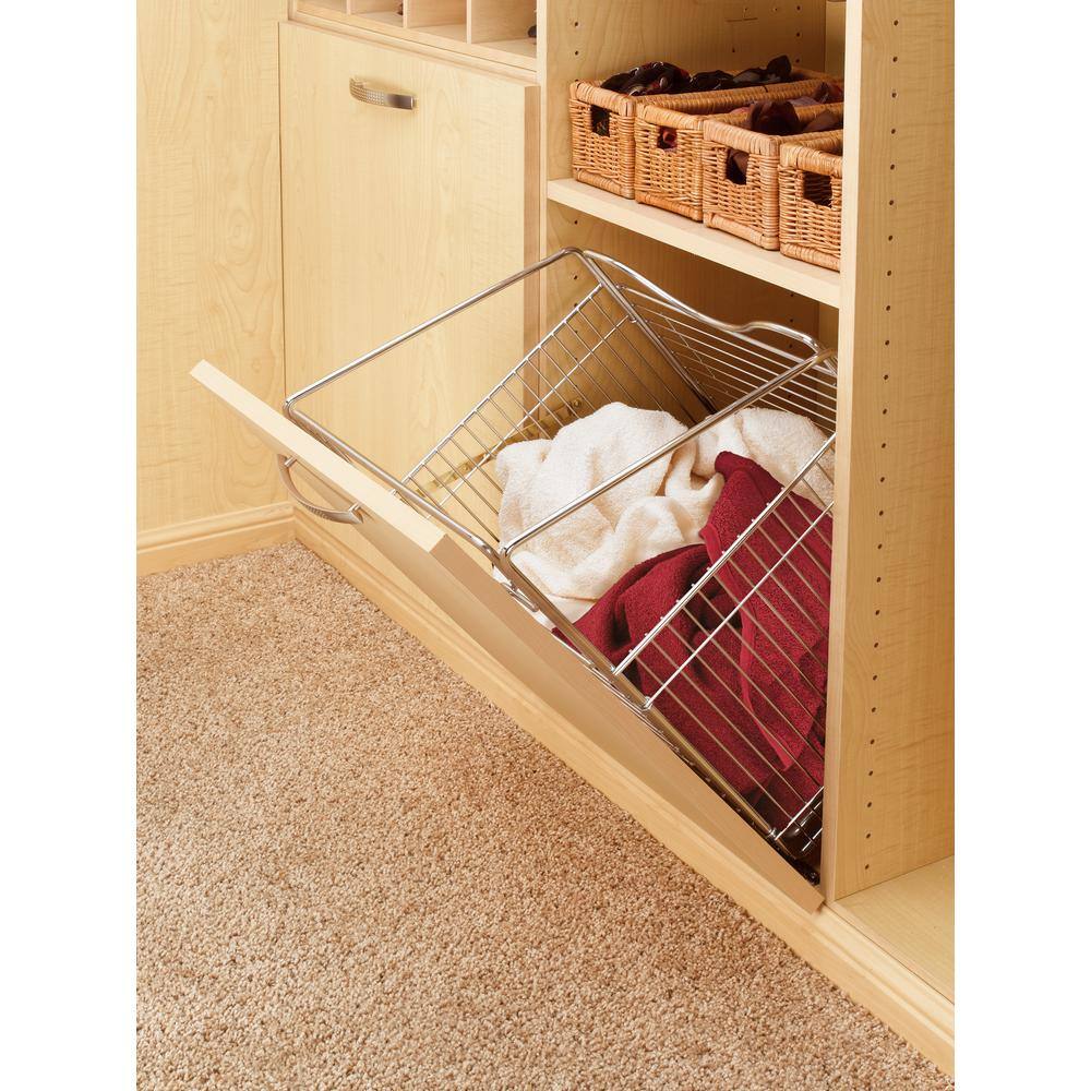 Rev-A-Shelf 19.76 in. H x 20.5 in. W Chrome Steel 1-Drawer Wide Mesh Wire Basket