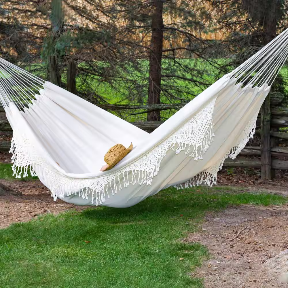 Vivere 14 ft. Brazilian Cotton Double Hammock Deluxe in Natural