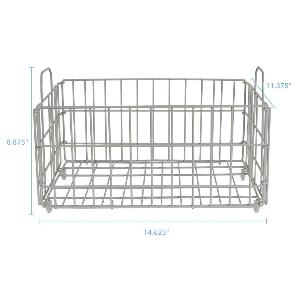 Amucolo 8.87 in. H x 16.42 in. W Gray Wire Basket