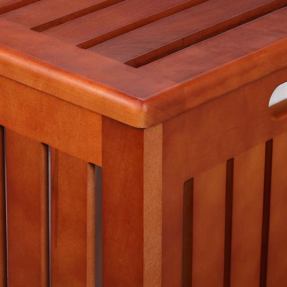 Oceanstar Solid Wood Spa Laundry Hamper