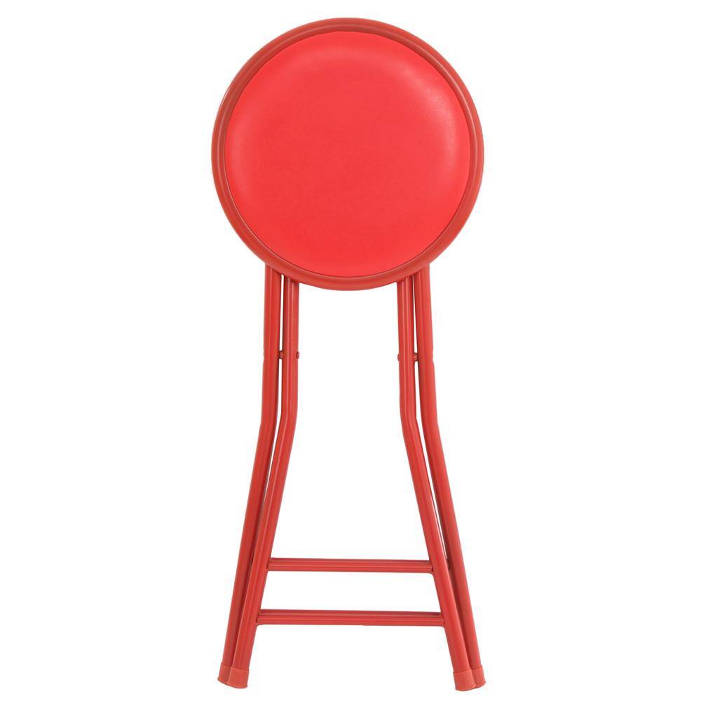Trademark Home Red Metal Padded Folding Chair