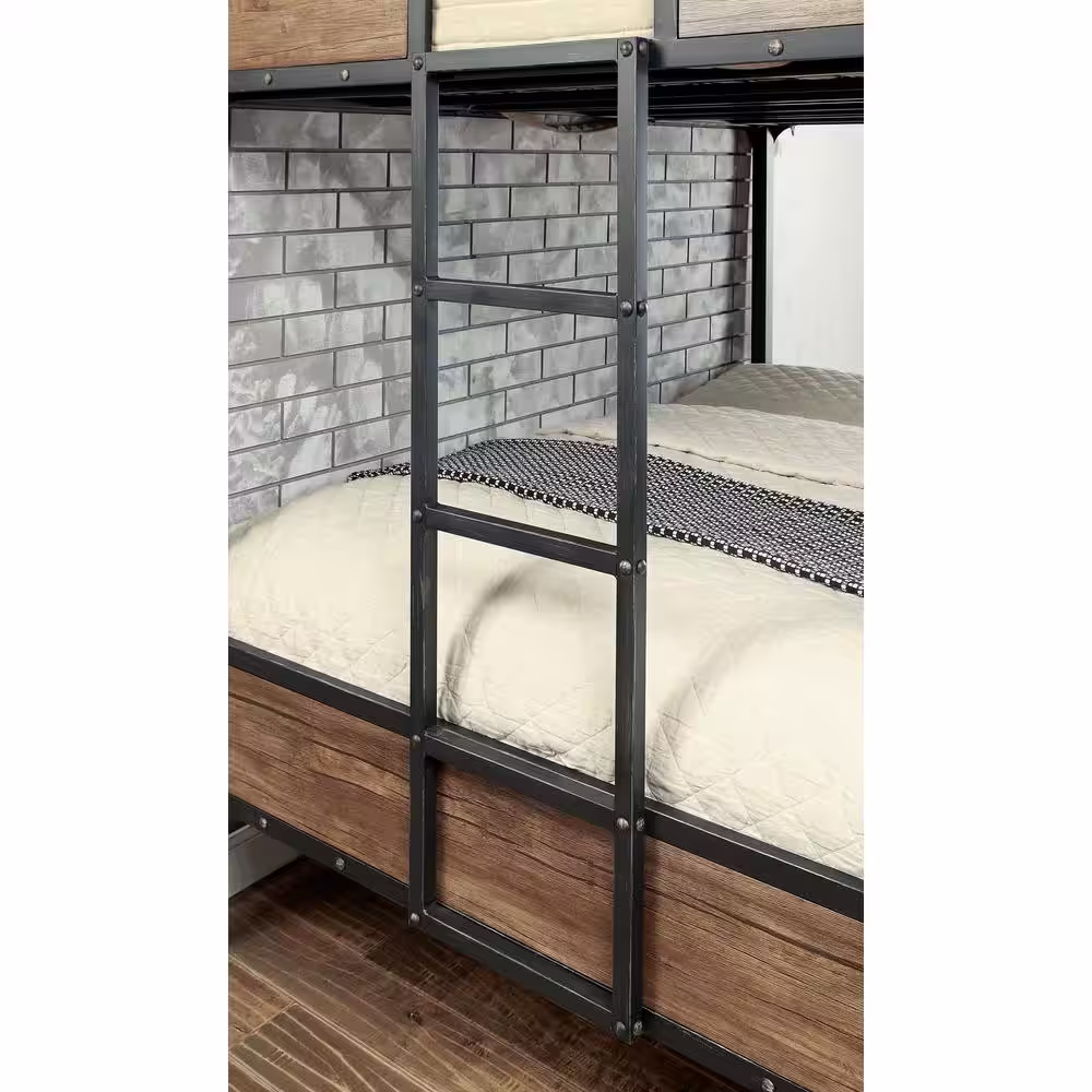Furniture of America Landonne Black Full Over Full Bunk Bed