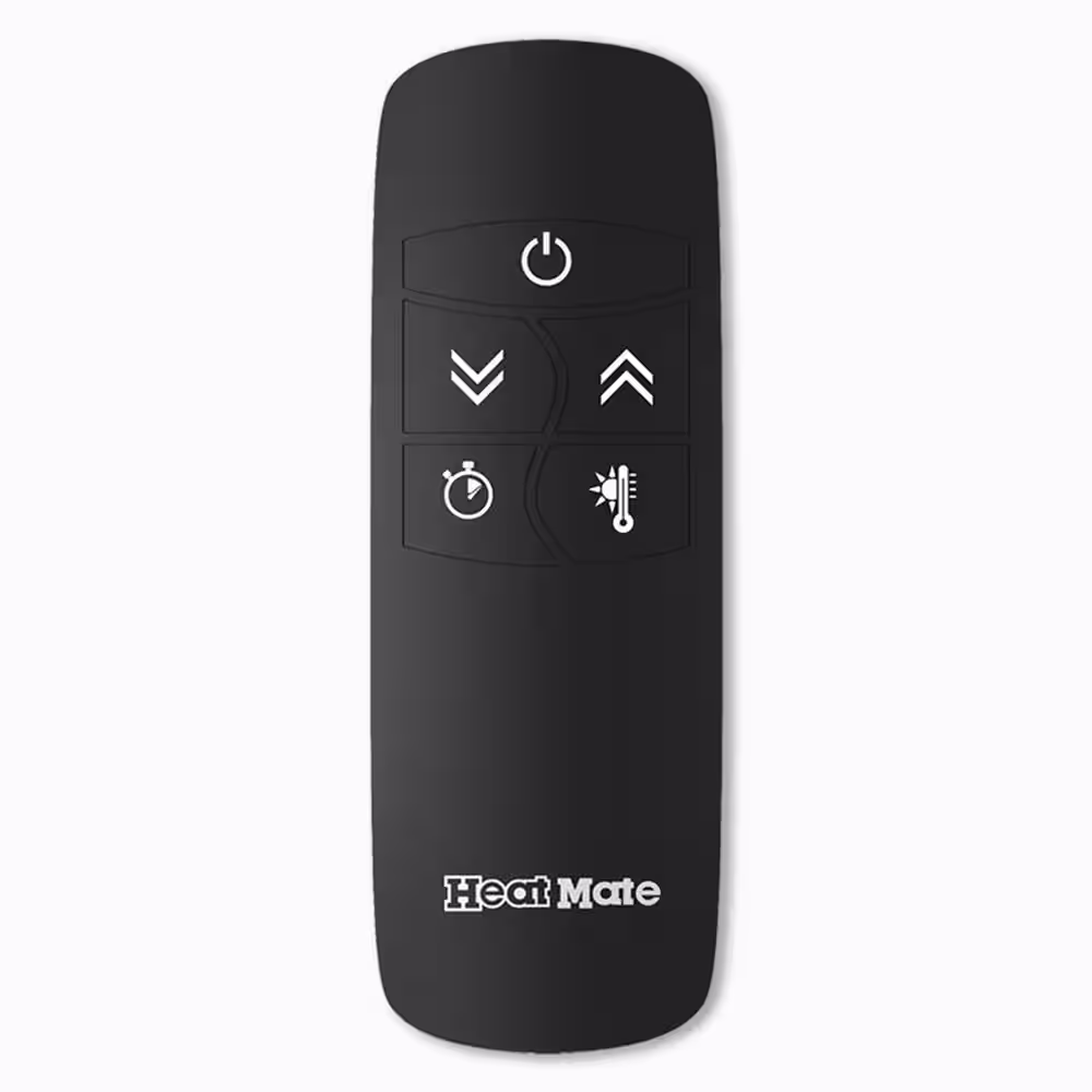 None HeatMate 1000-Watt Metal Weatherproof Graphite Patio Heater with Stand and Remote in Black