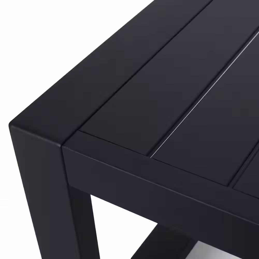 Noble House Navan Dark Gray 4-Piece Aluminum Patio Conversation Set with Dark gray Cushions