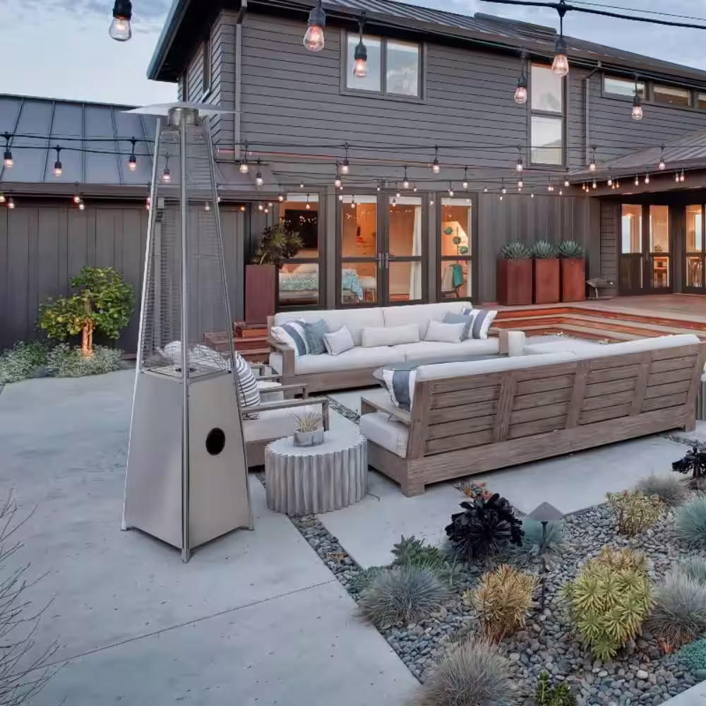 Uixe 40,000 BTU Hammer Golden Pyramid Flame Propane Patio Heater