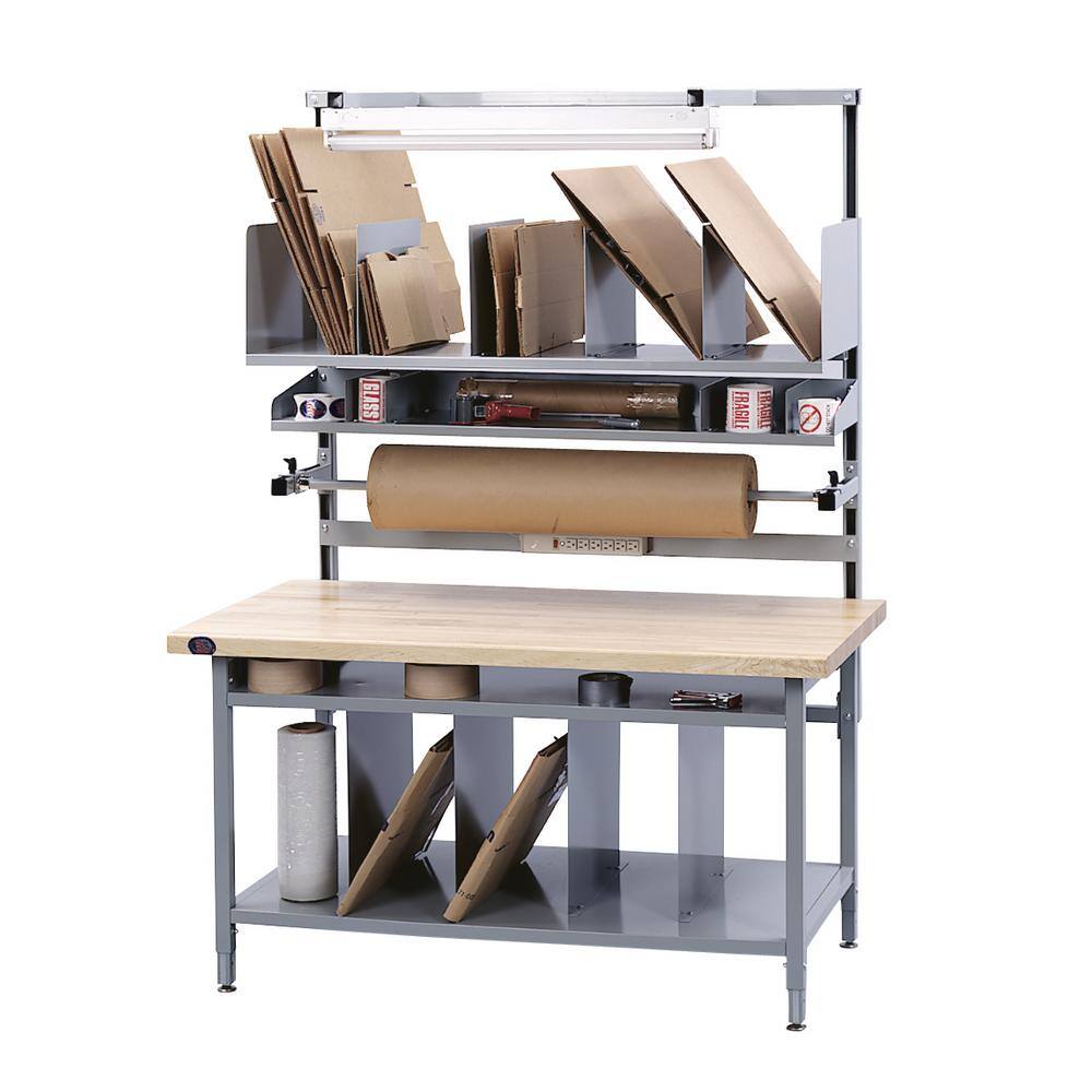ProLine 72 in. x 30 in. Bench in a Box Complete Packaging Bench with Solid Maple Surface with Accessories