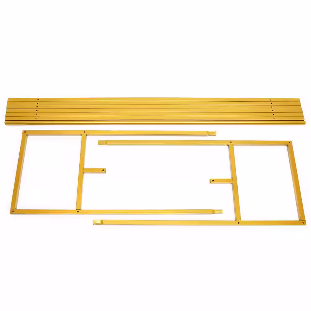 None Gold Iron Freestanding Large Clothes Rack with Shelfves 15.74 in. W x 70.86 in. H