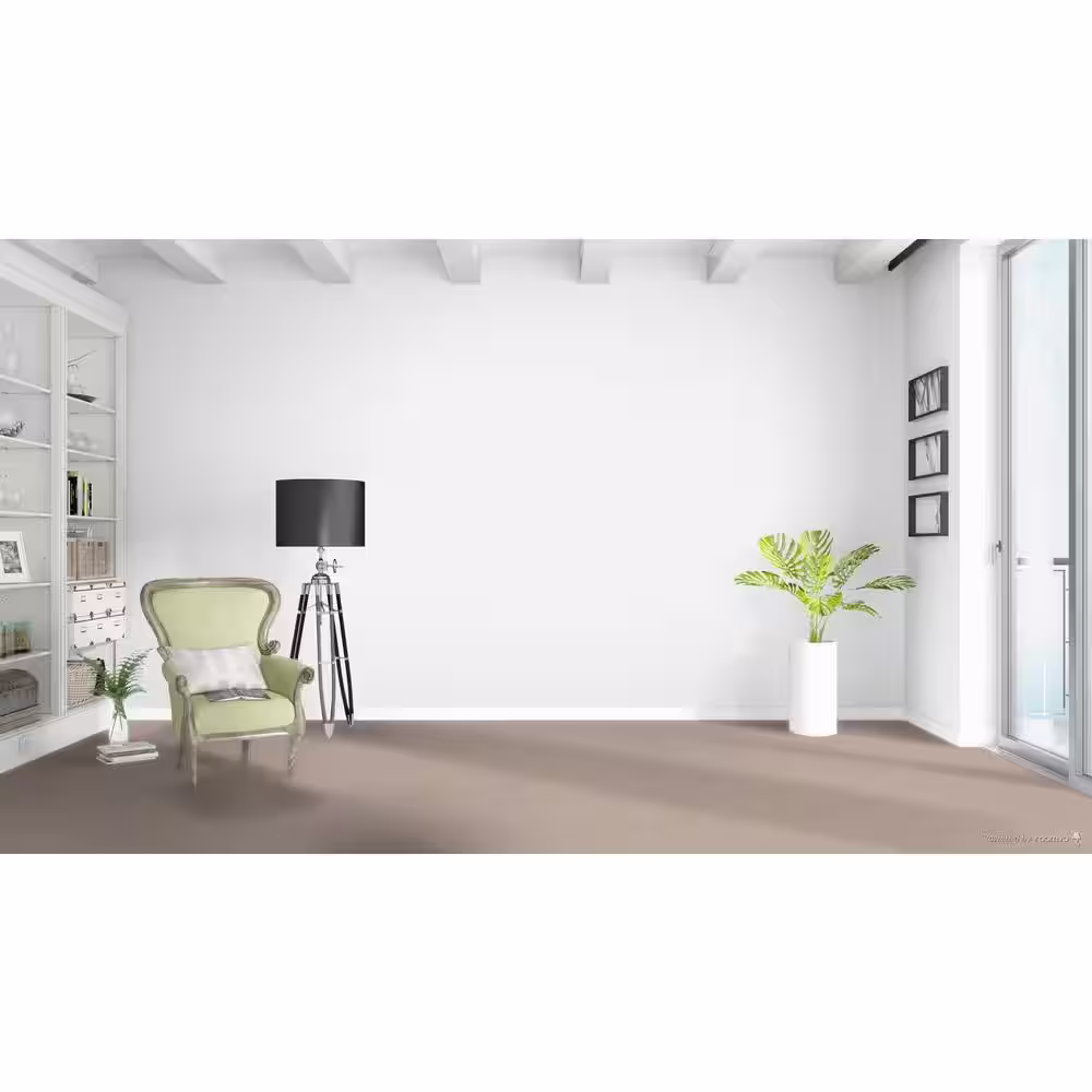 Home Decorators Collection Delicate Flower  - Spotless - Beige 40 oz. SD Polyester Texture Installed Carpet