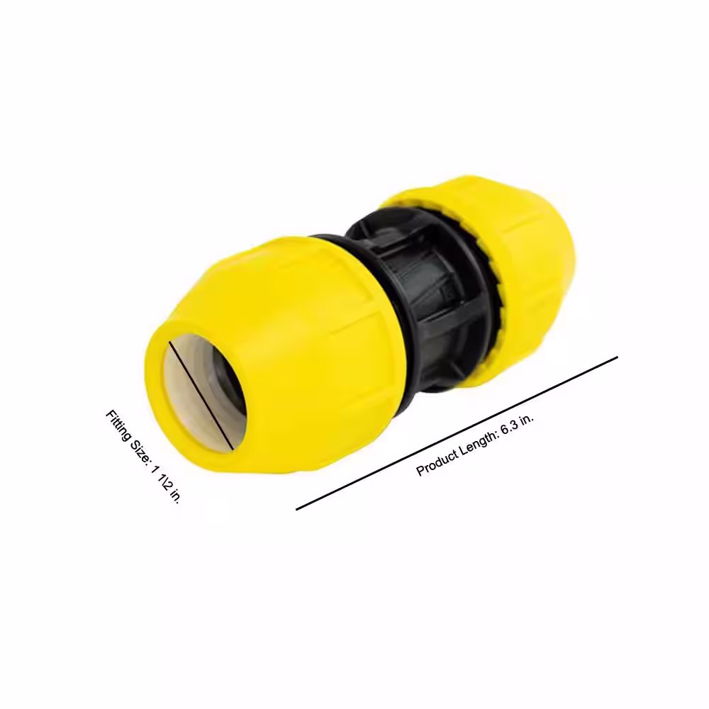 HOME-FLEX 1-1/2 in. IPS DR 11 Underground Yellow Poly Gas Pipe Coupler